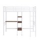 preview thumbnail 13 of 13, Artsy Twin Size Metal Loft Bed and Built-in Desk and Shelves, White