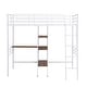 preview thumbnail 12 of 12, White Twin Size Metal Loft Bed with Desk and Shelves