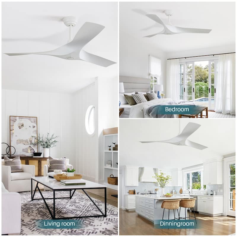 Sofucor 52 Inch Modern Minimalist Style Indoor Ceiling Fan with Remote Control ,without light - 52Inch