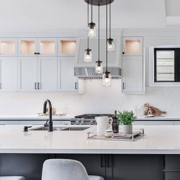 Modern Farmhouse 5-Light Jar Glass Chandelier with Glass ...