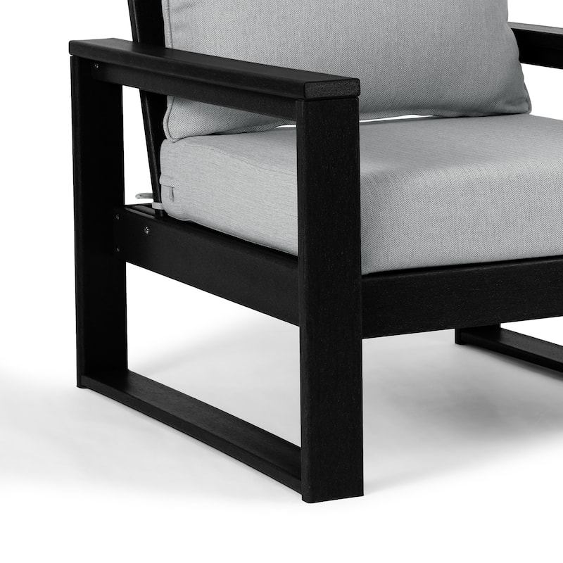 Polytrends Endless Patio Deep Seating Club Chair with Black Frame