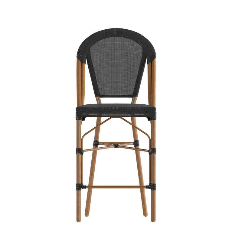 2PK Stacking Bistro Chair with Metal Frame & PE Seat