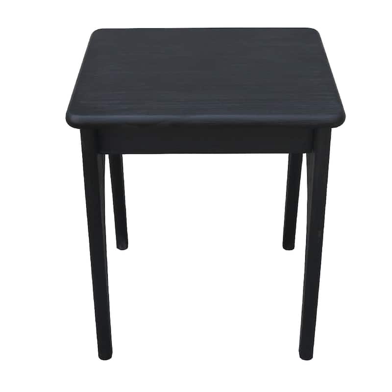 Areo Side End Table, 22 Inch Square Top w Curved Legs, Matte Black