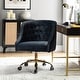 preview thumbnail 63 of 109, Modern Velvet Tufted Office Chair with Gold Metal Base by HULALA HOME Black