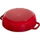 preview thumbnail 3 of 4, Staub 28cm / 4qt Round Cast Iron Saute Pan with Chistera Lid, Cherry