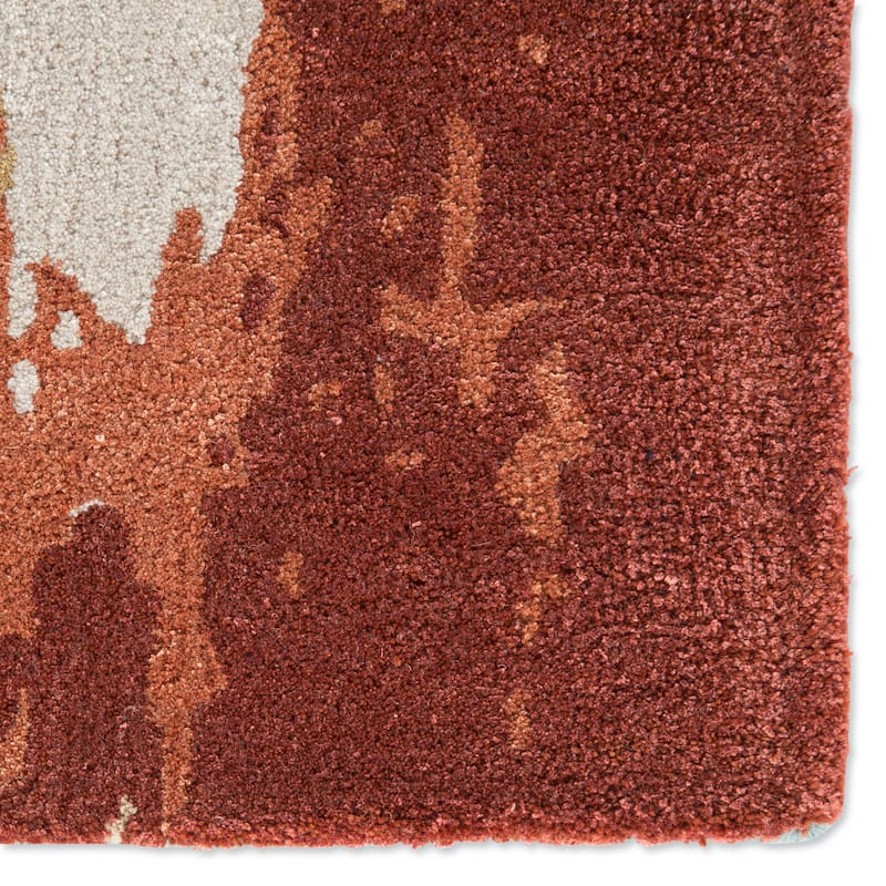 Evergood Handmade Abstract Blue/ Red Area Rug