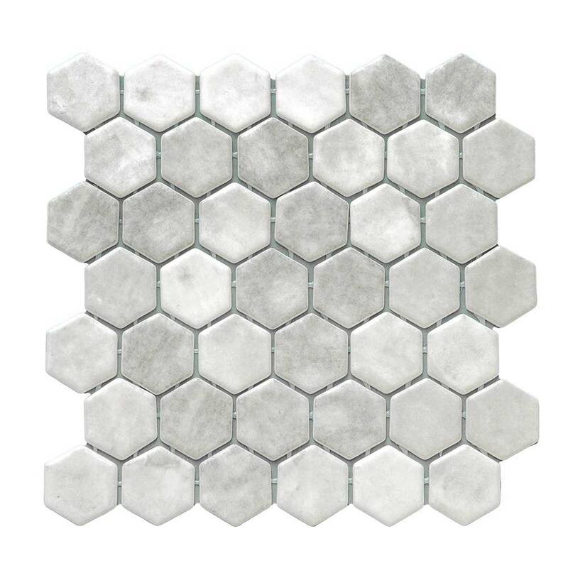 The Tile Life Eterna Hex 2x2 Glass Mosaic Floor, Backsplash & Wall Tile