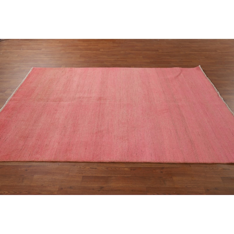 Modern Pink Gabbeh Oriental Area Rug Handmade Wool Carpet - 5'4"x 7'8"