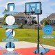 preview thumbnail 12 of 24, Portable Adjustable Height Basketball Hoop with 44" Backboard, Wheels