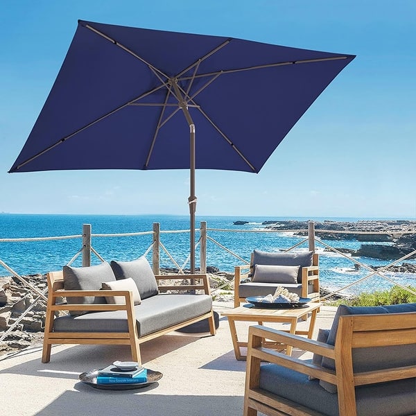 10x15 patio umbrella 15FT Patio Outdoor Umbrella Double Sided Large Umbrella Khaki