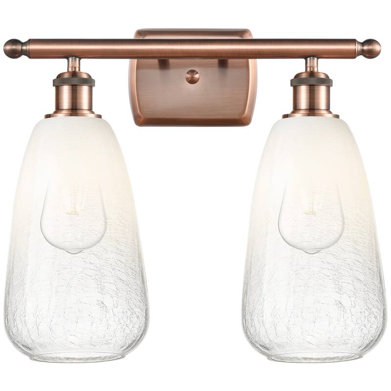 Innovations Lighting 516-2W-14-16 Brookhaven Almond Vanity Brookhaven - Antique Copper / Opal
