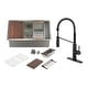 preview thumbnail 37 of 40, Undermount Single Bowl 16 Gauge Nano Stainless Steel Workstation Kitchen Sink with Pull Down Kitchen Faucet and Accessories Sink + Matte Black Pull Down Kitchen Faucet - 32 x 19 x 10