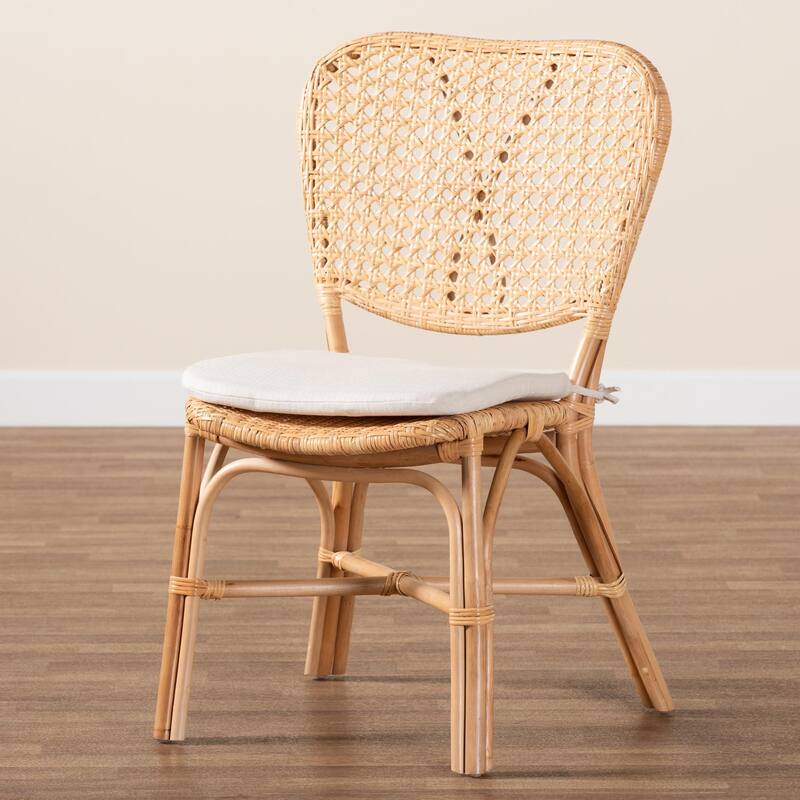Nadira Bohemian Natural Brown Finished Rattan Dining Chair
