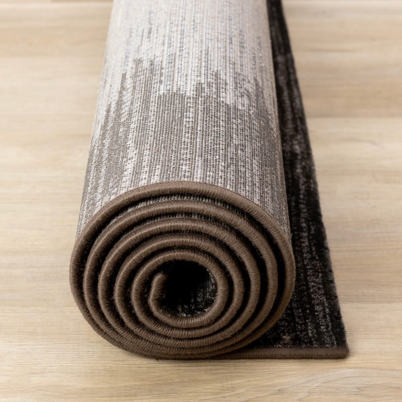 Amelia Collection - Dense Black Beige Border Area Rug