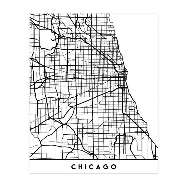 Chicago Illinois Maps Coordinates Urban Art Print/Poster - Bed Bath ...