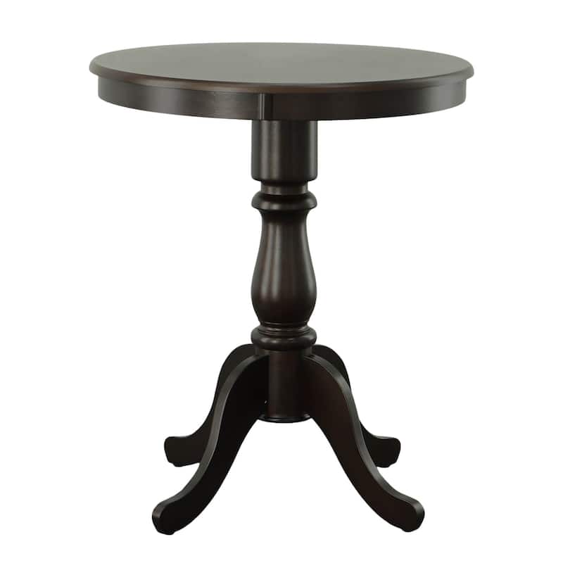Solid Round Top Pedestal Bar Table - 30" - Espresso Brown