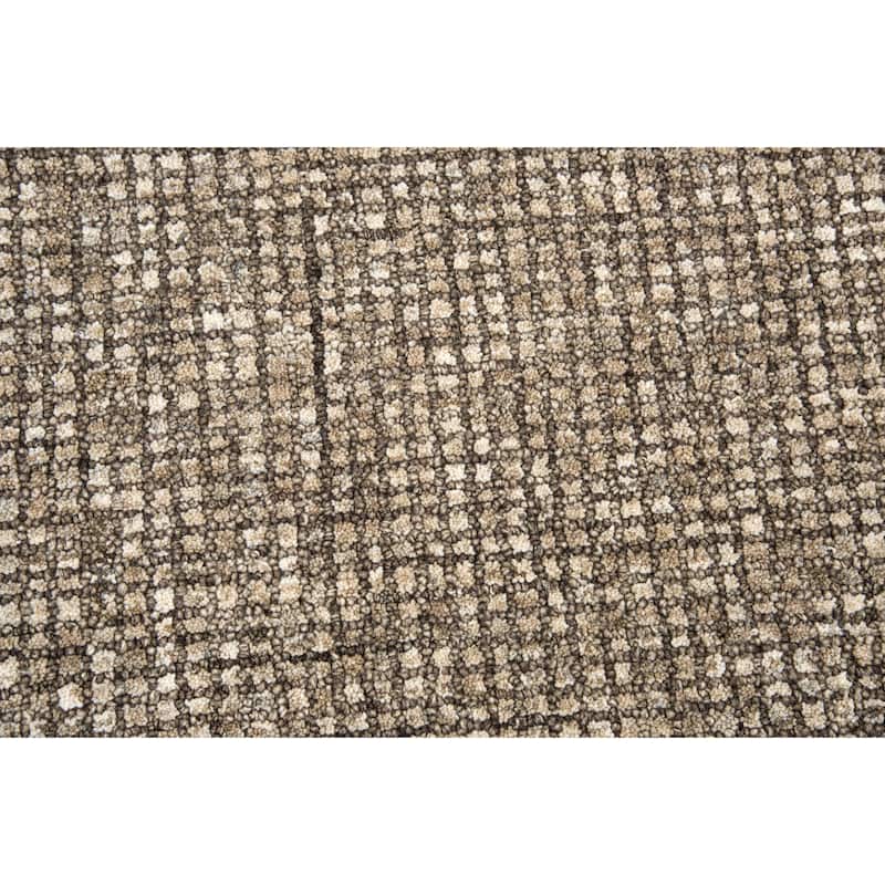 Alora Decor Storm Beige and Brown Hand-tufted Geometric Wool Rug