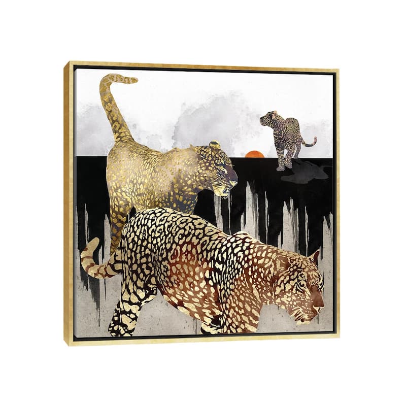 iCanvas "Minimal Leopards" by SpaceFrog Designs Framed Canvas Print - Gold - 26x26