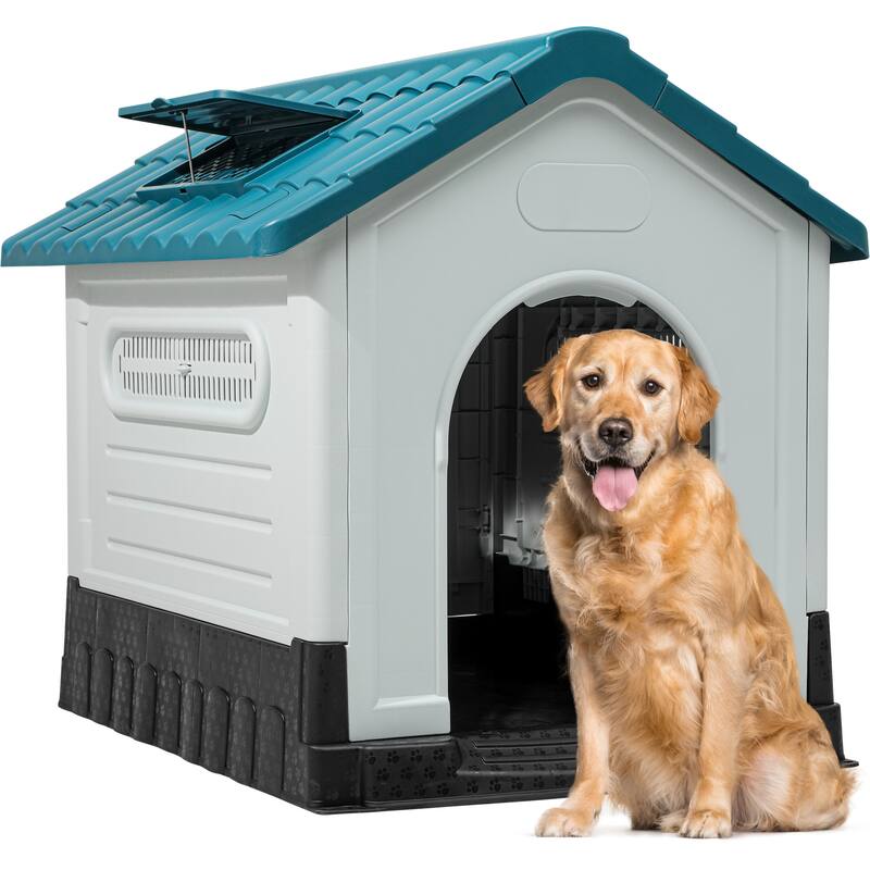 Moasis Slant-roof Dog House with Skylight