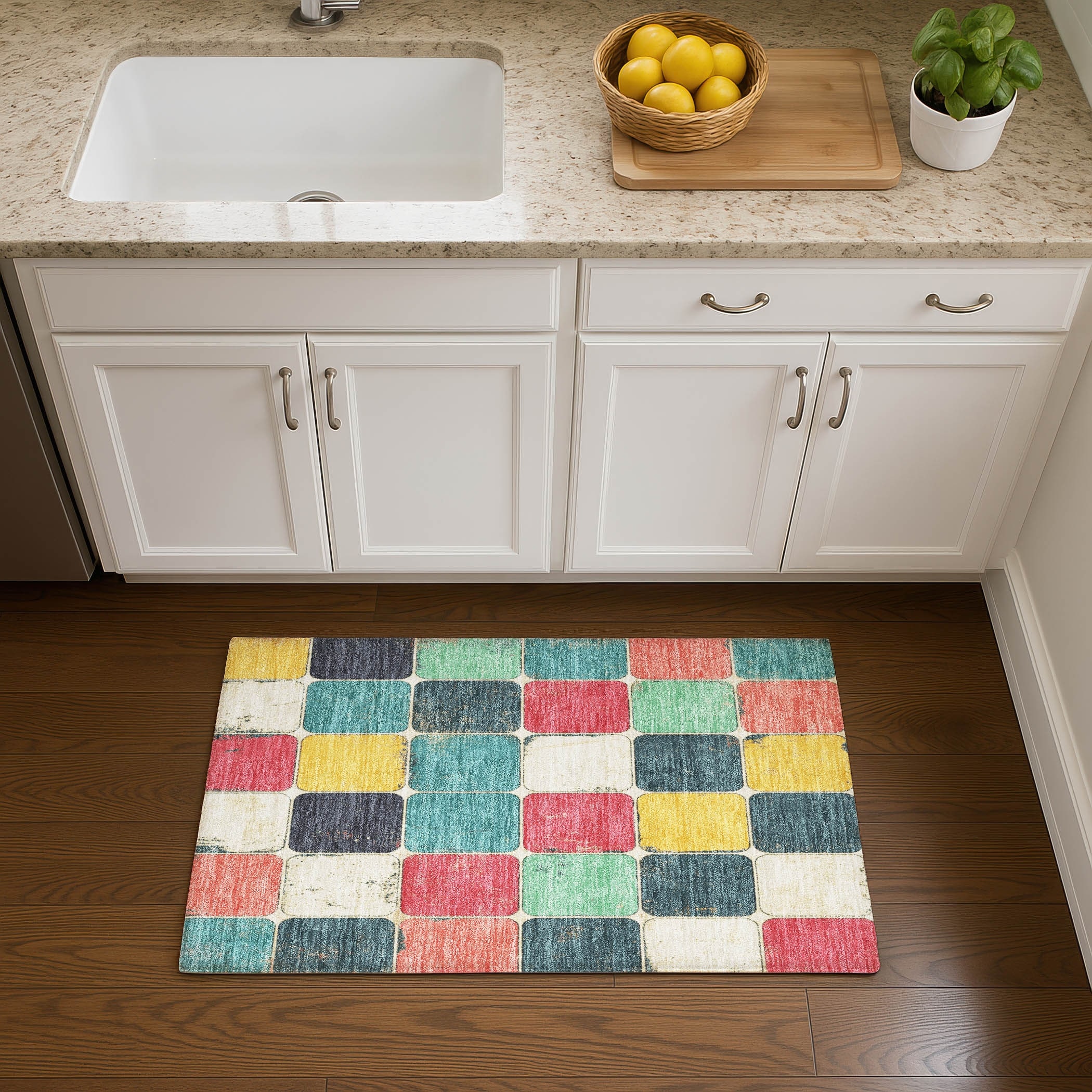 Premium Washable Super Soft Modern Blocks Mayfield Rug