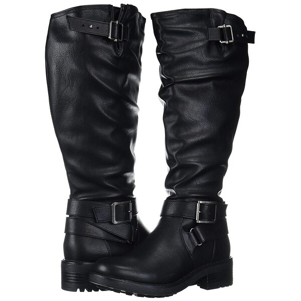 carlos santana black knee high boots