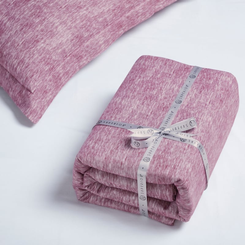 Superior Melange Flannel Cotton Two-Toned Brushed Duvet Cover Set