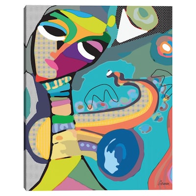 Music Saxist by Michele Glennon Canvas Art Print