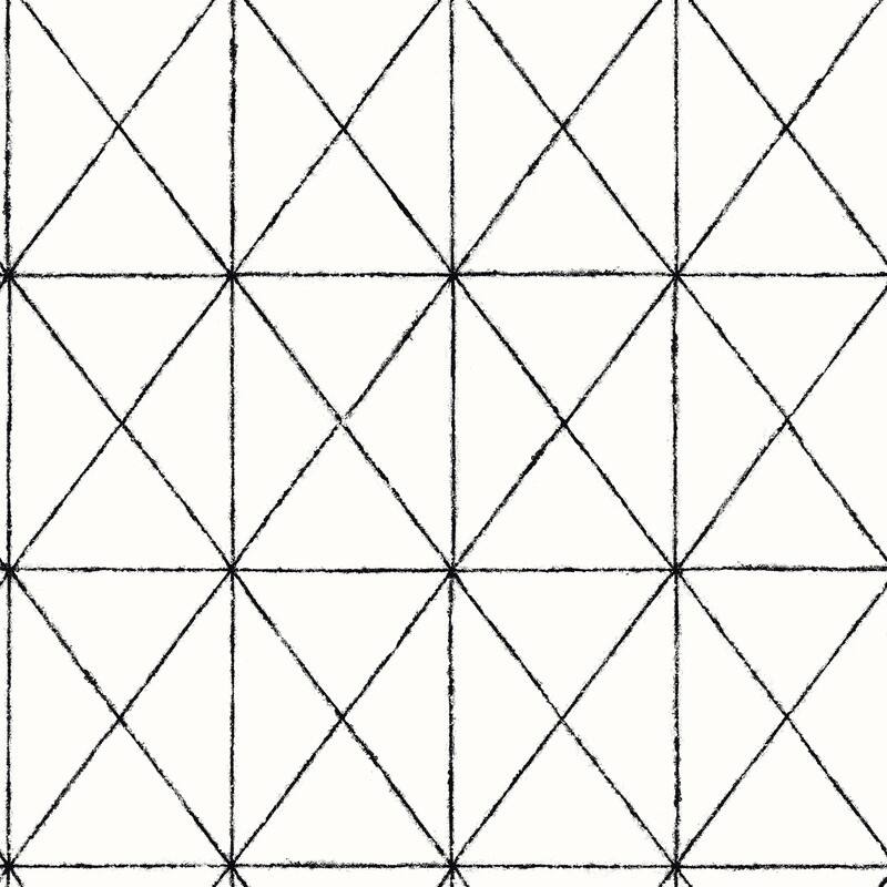 Brewster Intersection Black Diamond Wallpaper - 20.5in x 396in x 0.025in
