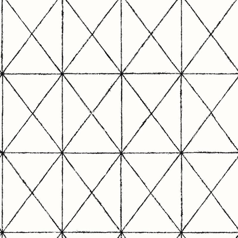 Brewster Intersection Black Diamond Wallpaper - 20.5in x 396in x 0.025in