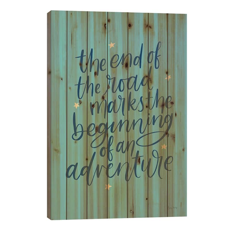 Graduation III Aqua Print On Wood by Becky Thorns - Multi-Color - 26x18x1.5