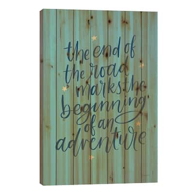 Graduation III Aqua Print On Wood by Becky Thorns - Multi-Color