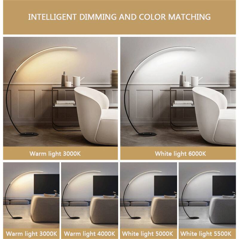 Modern Led Floor Lamp 62.99-Inch Arched Energy-Saving Lamp with Foot Switch