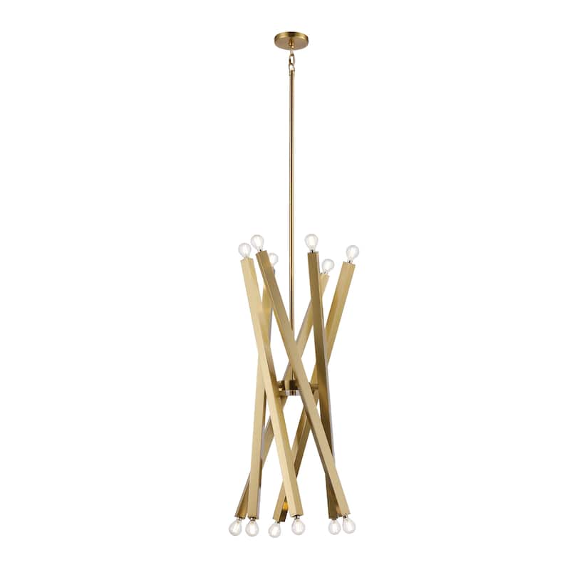 Sleek Viper Nordic Gold Sputnik 12 Light Modern Barre Chandelier