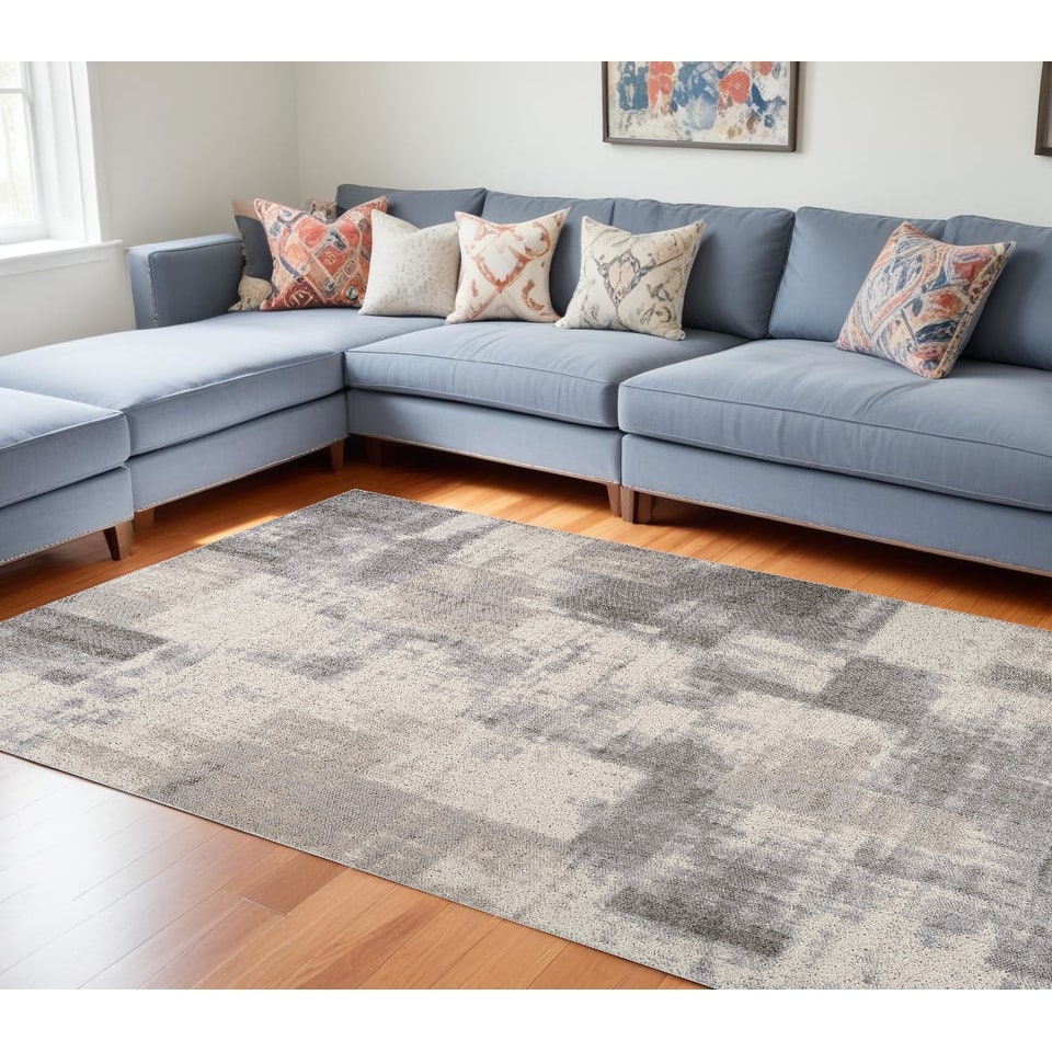 Bifo Distressed Abstract Modern Stain Resistant Woven Area Rug By HomeRoots