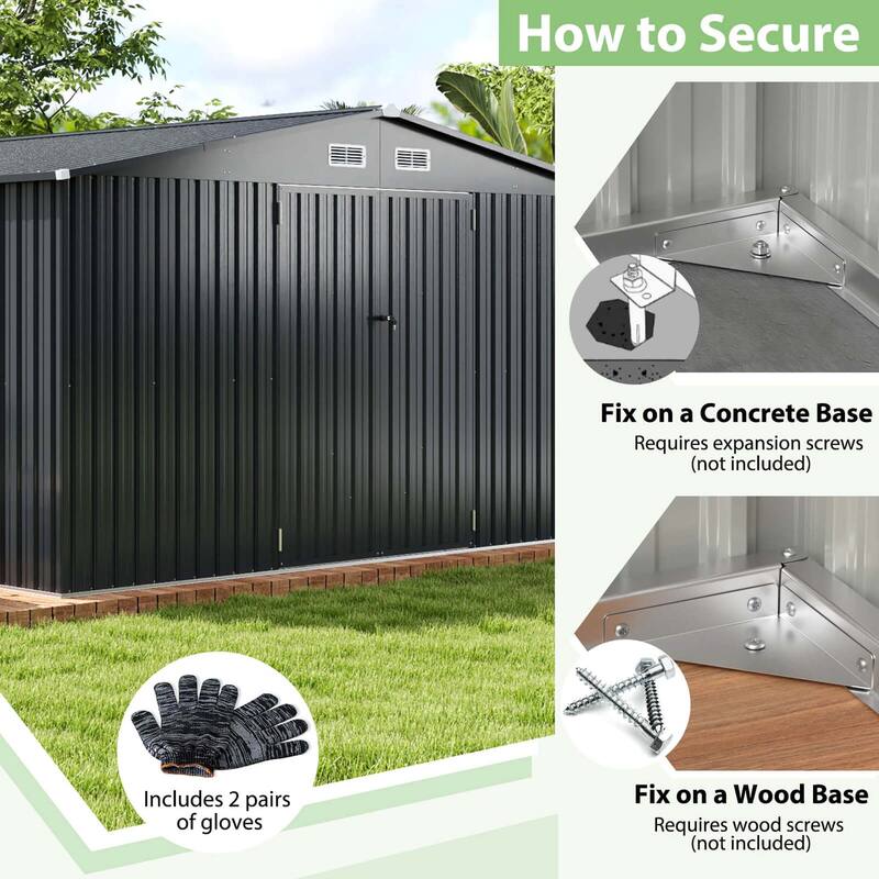 Costway 12 x 9.8 FT Outdoor Storage Shed All-Weather & Rustproof - See Details