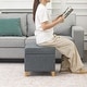 preview thumbnail 81 of 149, Adeco Square Storage Ottoman 17 inch Footstool