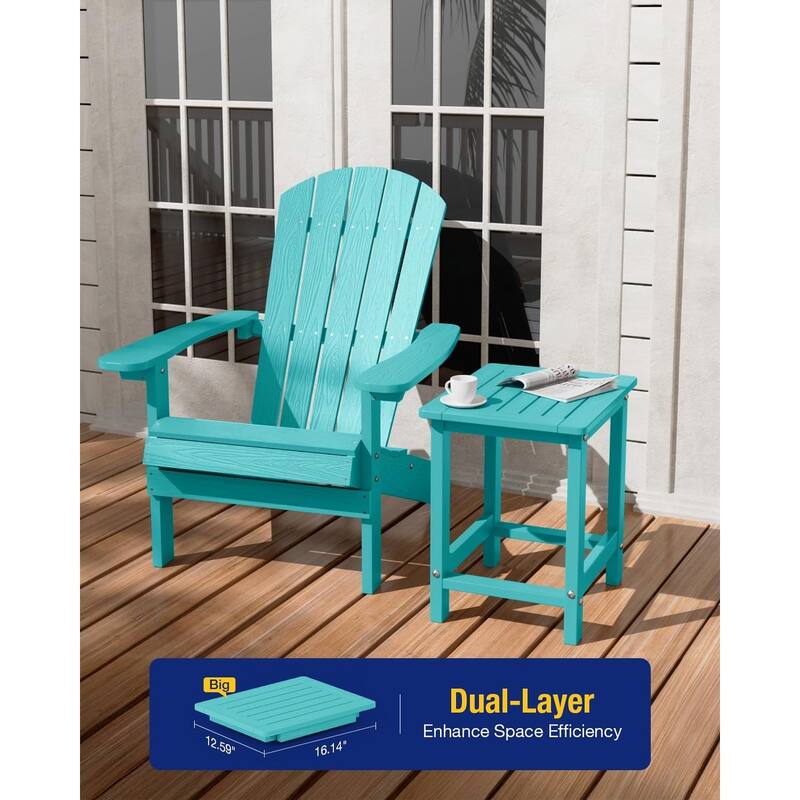 WINSOON HIPS All Weather Outside Table Adirondack Side Table
