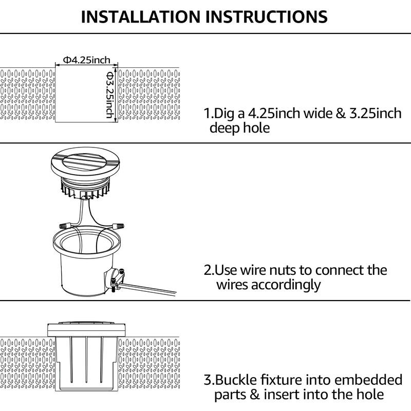 6 Pack Commercial Grade 6W LED In-Ground Well Lights, 3000K Warm White