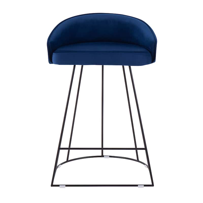 Silver Orchid Haid Velvet Upholstered Counter Stool (Set of 2)