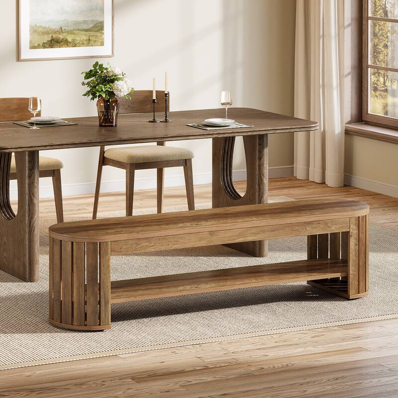 Wood Dining Bench, Entryway Kitchen Seat, Dining/Living Room Home Office Accent Bench