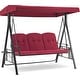 preview thumbnail 3 of 29, MCombo 3 Seat Patio Swings with Canopy, Adjustable Canopy Swing Sets for Backyard, Poolside, Balcony 4092 Burgundy