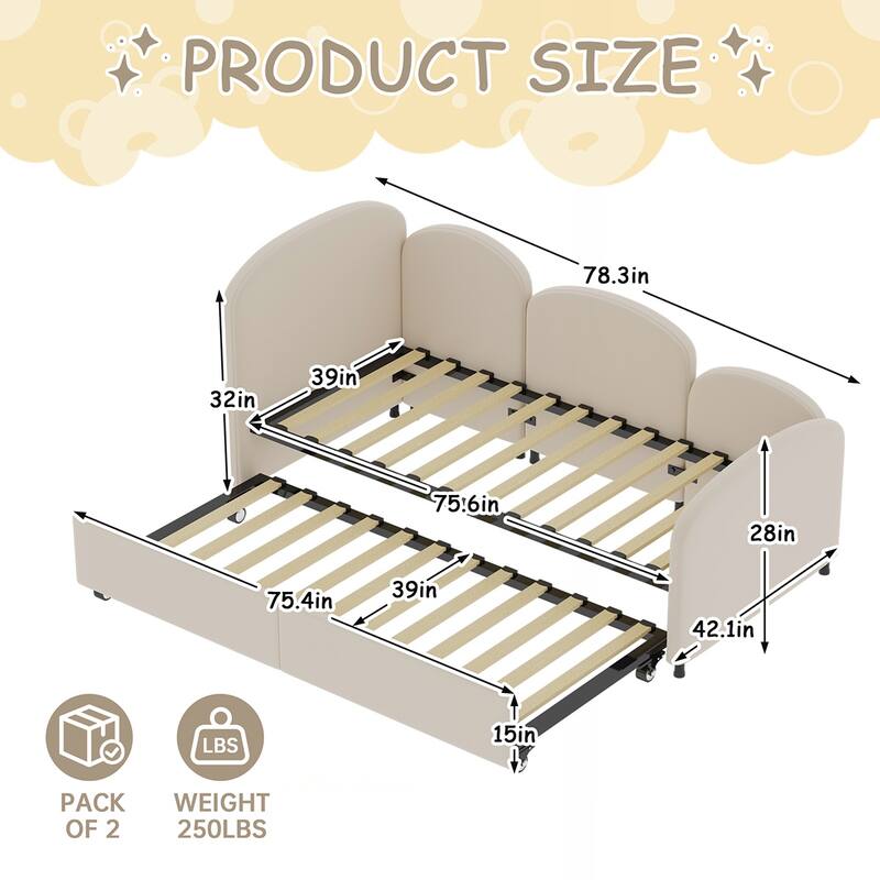 Twin Velvet Daybed With Trundle