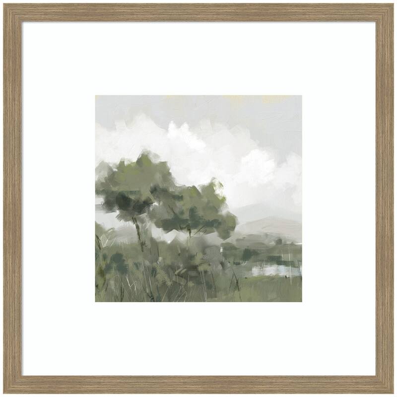 Kate and Laurel Shades of Olive No. 1 by Mary Sparrow Framed Wall Art Print - 26 x 26 - Brown