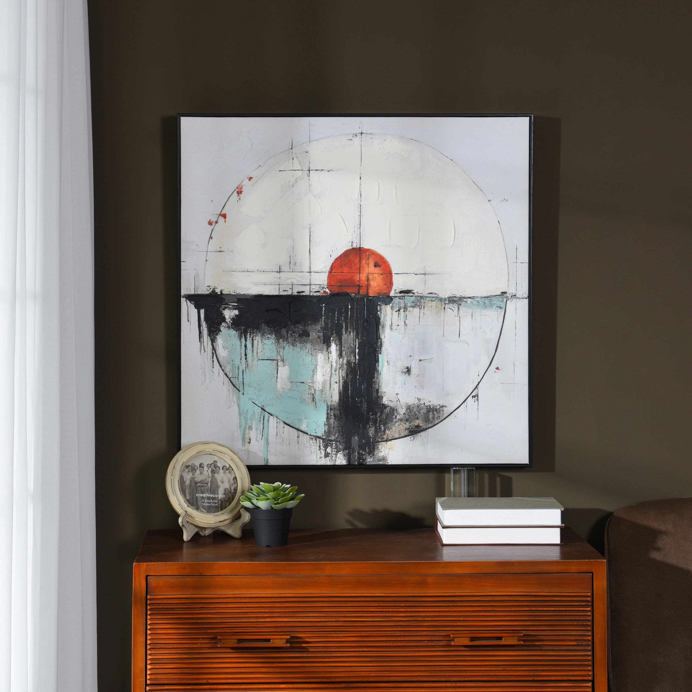 StyleCraft Moon Movement II - Hand Embellished Framed Canvas Wall Art
