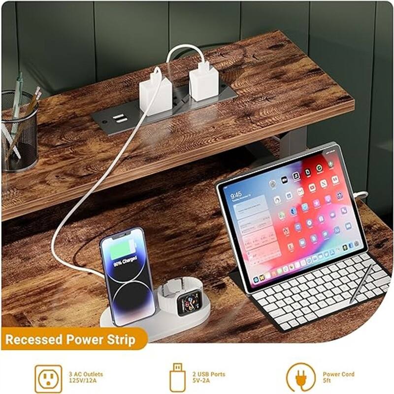 Computer Desk with Power Outlets