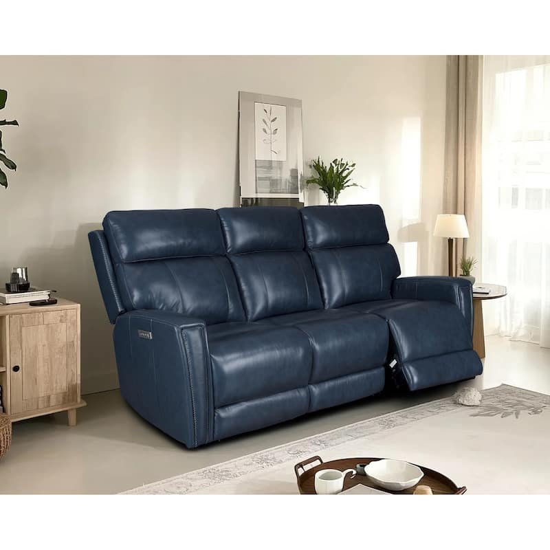 81.5'' Genuine Leather Zero Gravity Power Recliner Sofa with Power Headrest, USB&USB-C Port