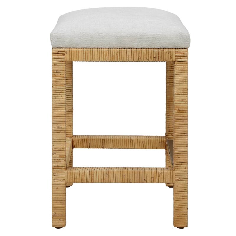 Uttermost Muriel Rattan Counter Stool - 16"D x 18"W x 26"H