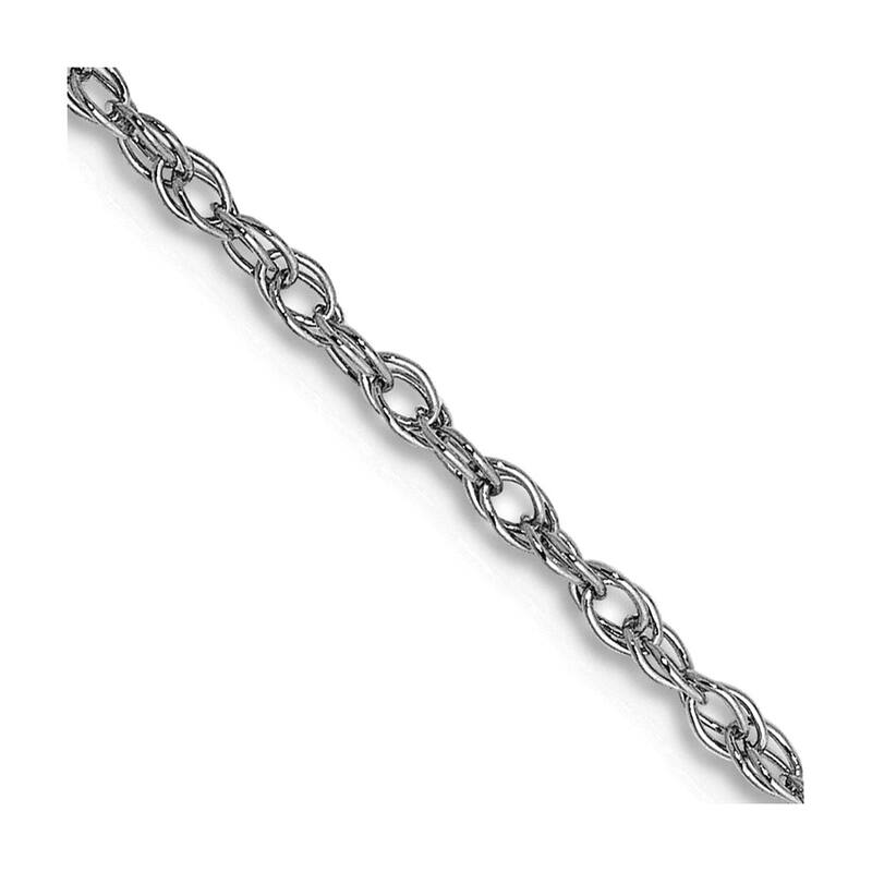 Curata 10k White Gold 1.3mm Heavy Baby Rope Chain Necklace (Lobster) Options: 16 18 20 24