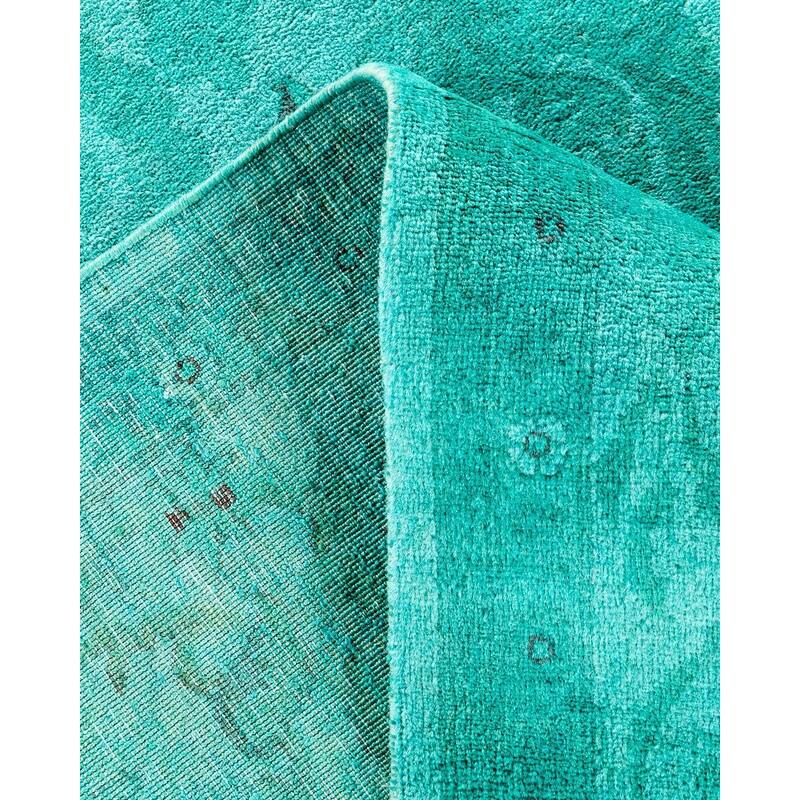 Vibrance, One-of-a-Kind Hand-Knotted Area Rug - Blue, 6' 1" x 9' 2" - 6' 1" x 9' 2"