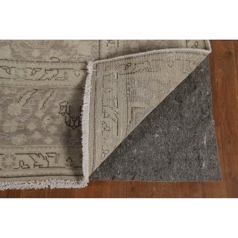 Distressed Tabriz Vintage Rug Hand-Knotted Oriental Wool Carpet - 9'9" x 12'6"